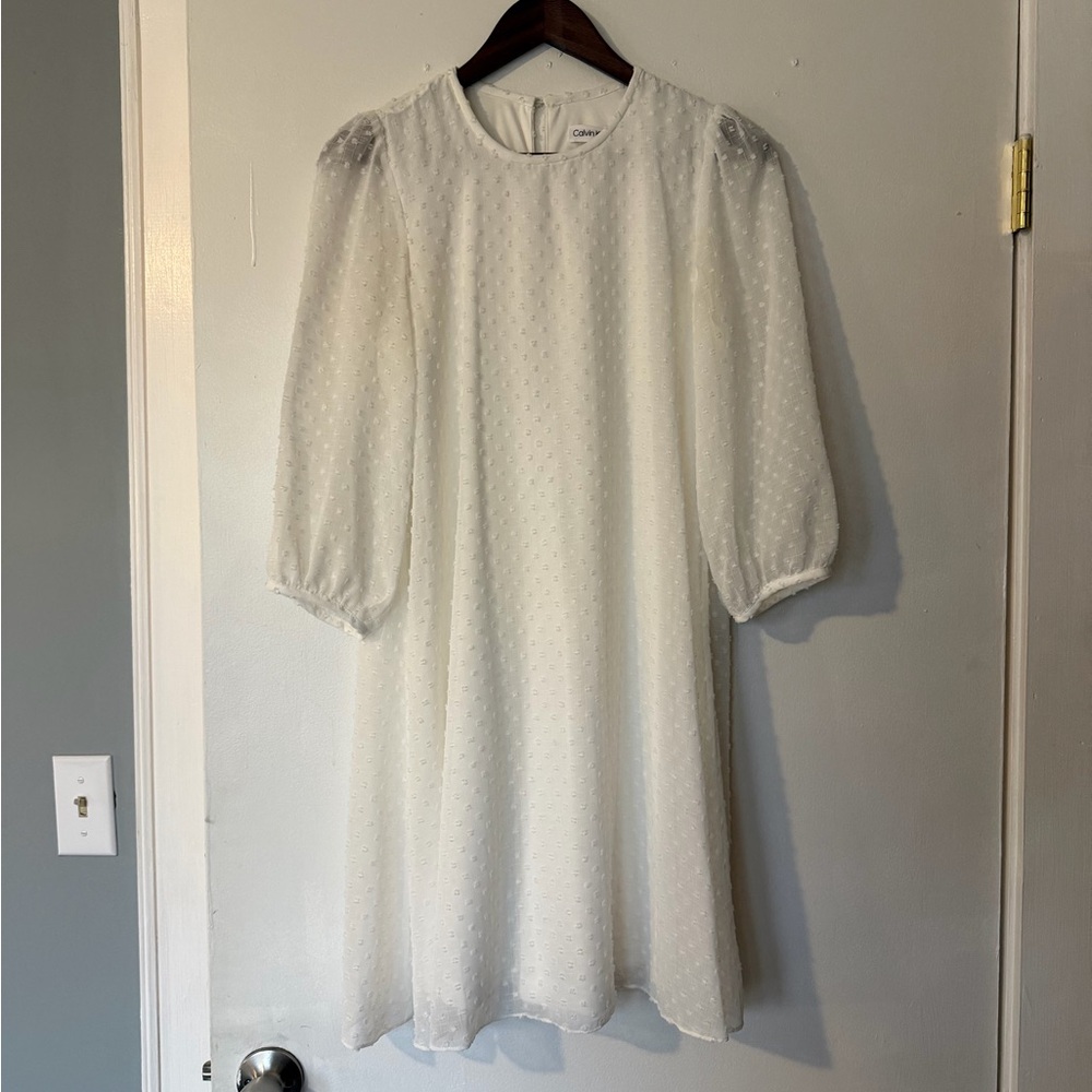 White Textured Summer Dress